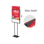 Floor Standing Poster Stand，Top Insert, Double-Sided, Metal - Black            