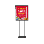 Floor Standing Poster Stand，Top Insert, Double-Sided, Metal - Black            